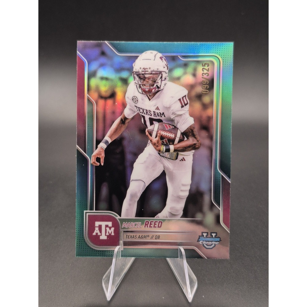 2025 Bowman University Chrome Marcel Reed #133 Aqua Refractor /325 Texas A&M